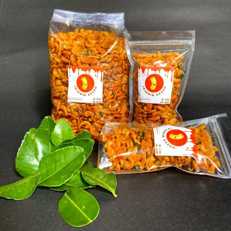 

Makaroni Kering Daun Jeruk 80g-500g||Dijamin Nagih Enggapelit Bumbu Cemilan Sehari-Hari