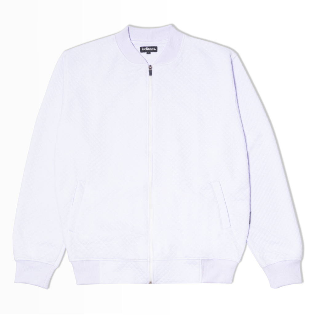 Holitees Jaket Bomber Diamond " Luxe Comfy Jacket WH " - Warna Putih - Pria/Wanita - Unisex