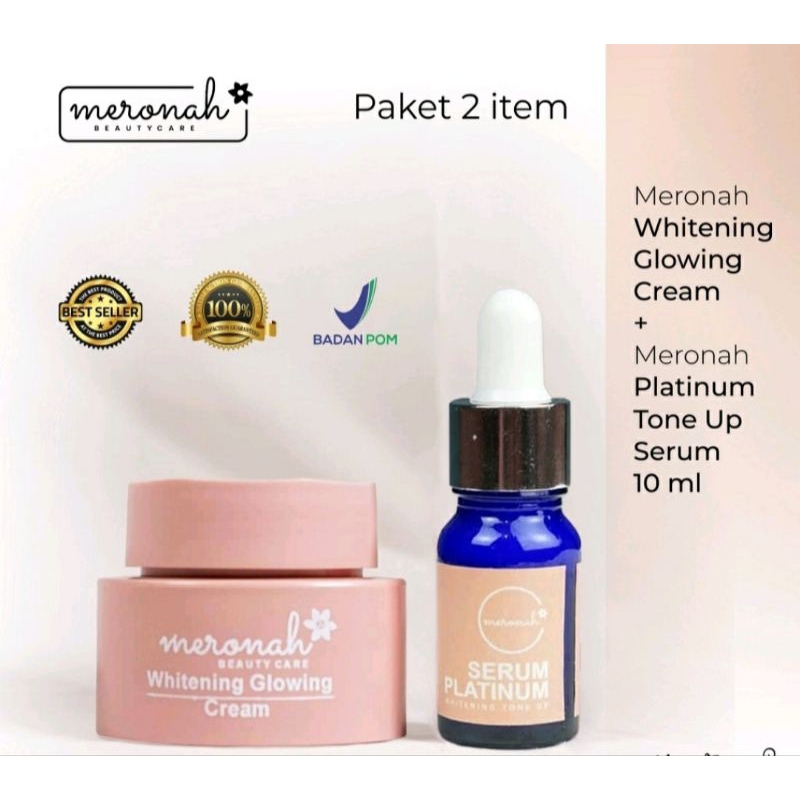 meronah whitening glowing cream+ serum Platinum