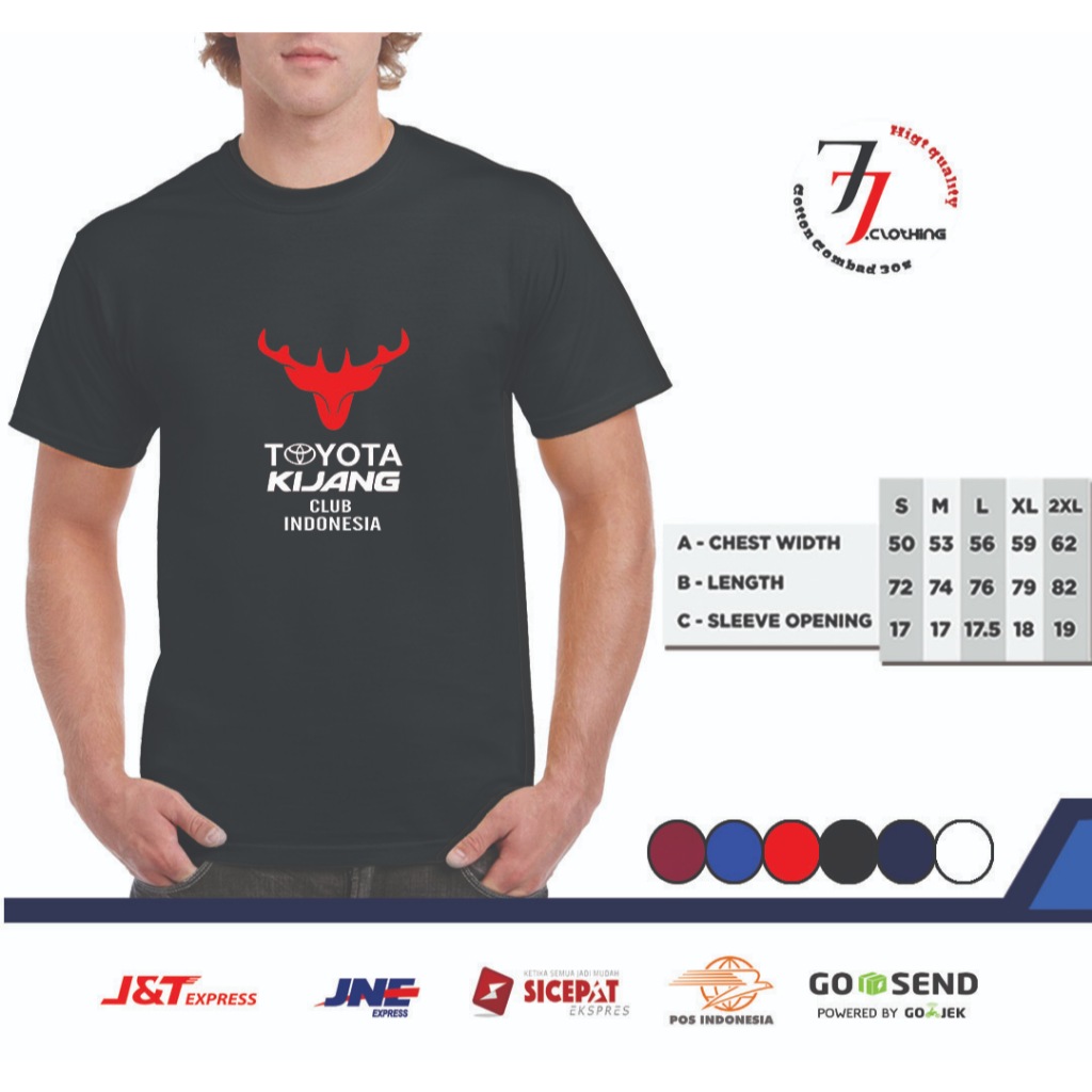 Baju Kaos Pria Distro LOGO TKCI Pakaian Atasan Lengan Pendek pria Cotton Combad 30s