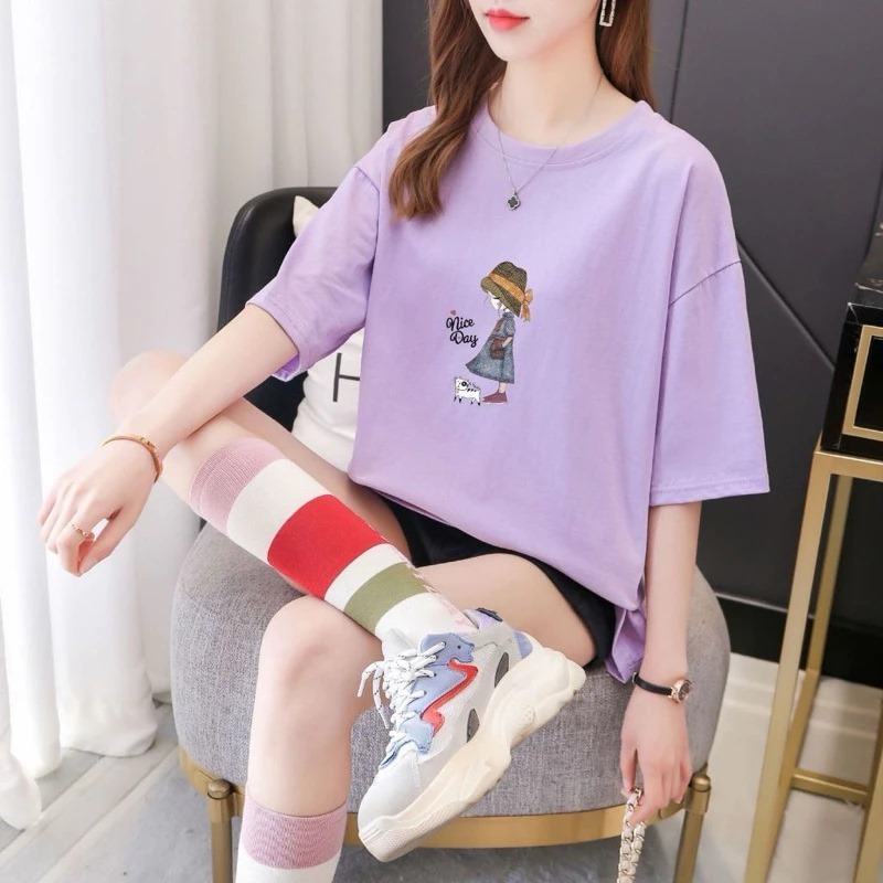 Kaos Oversize Cewek / Baju Distro Wanita / Kaos Santai Cewek / Baju Oversize Kekinian / Kaos Combeb