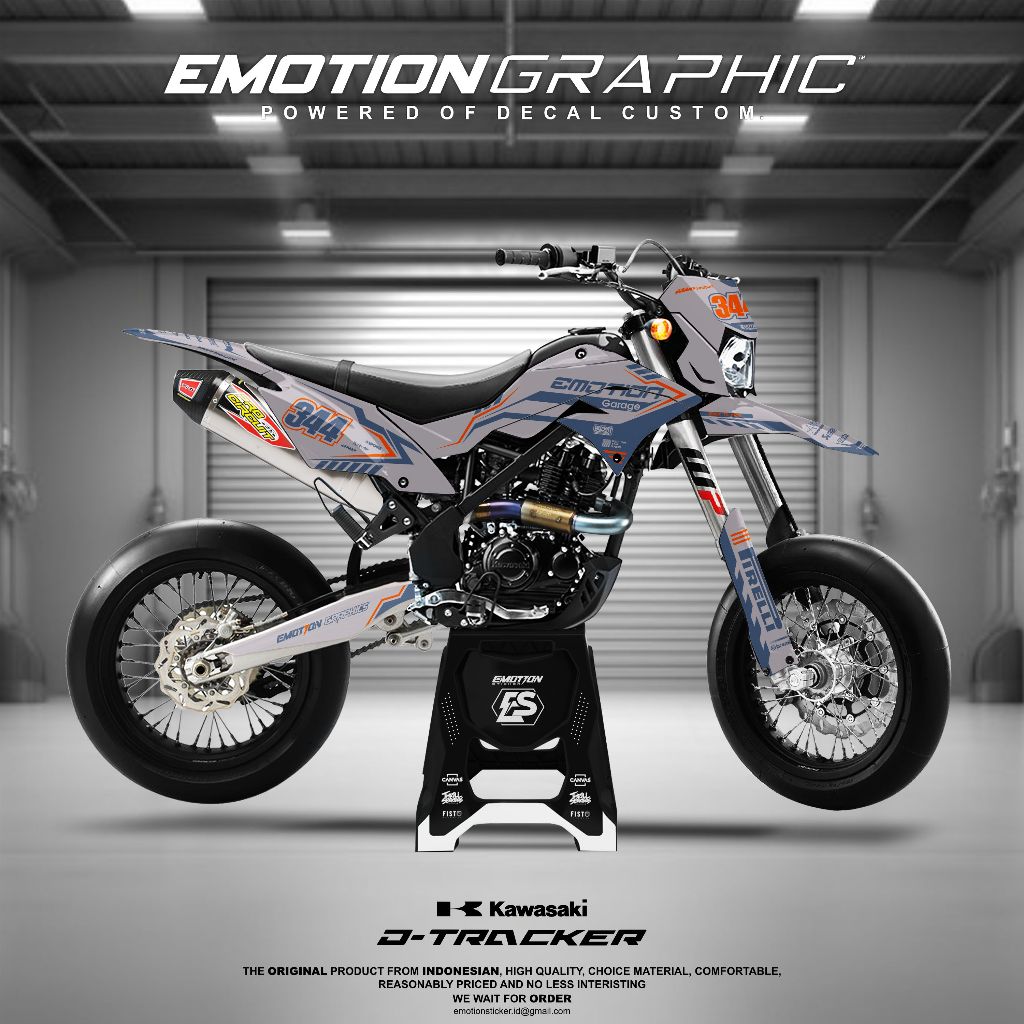 DECAL STIKER DTRACKER - KLX BF - GORDONS - CRF -WR - FULLBODY MIX OREN FLUO