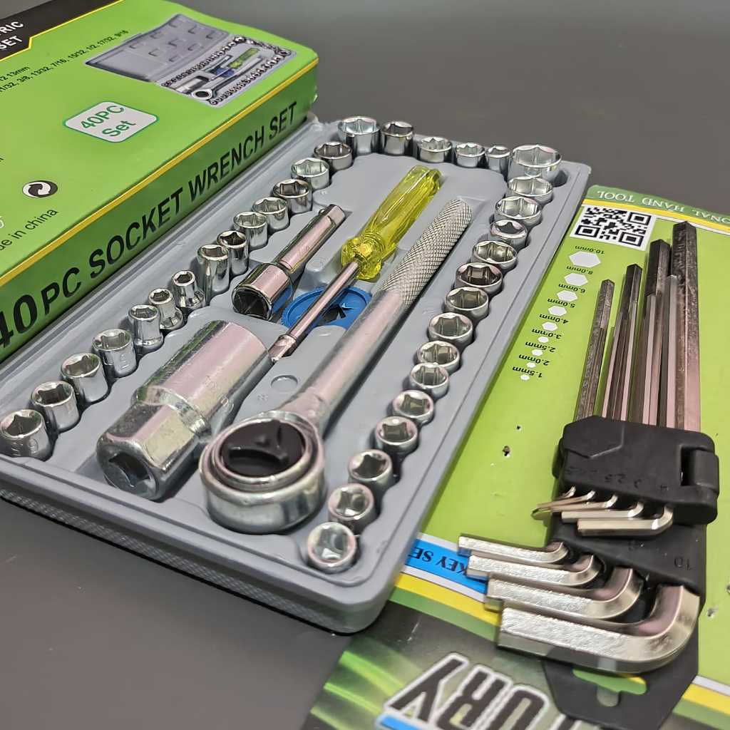 Paket Kunci Shock 40 Pcs & Kunci L Set 9 Pcs Panjang Victory ( Ready Cod ) Kunci Sok Full Set