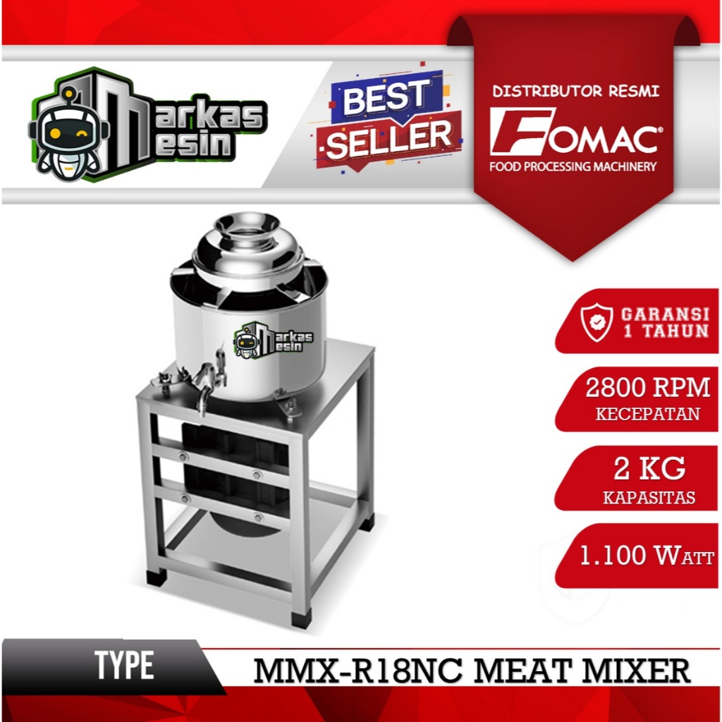 Meat Mixer FOMAC MMX-R18NC Mesin Pengaduk Adonan Baso Mixing Adonan Bakso