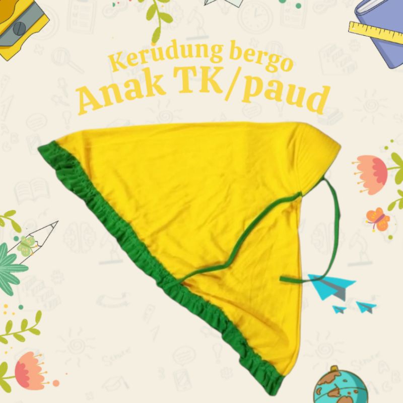 KERUDUNG BERIGO ANAK TK/PAUD KERUDUNG OLAHRAGA ANAK TK/PAUD JILBAB OLAHRAGA ANAK TK/paud JILBAB BERG