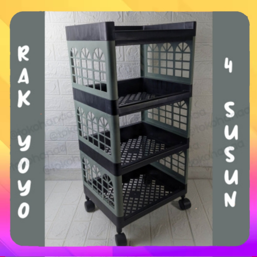 Rak Yoyo 4 Susun Serbaguna Tempat Penyimpanan 4 Tingkat Multifungsi / Rak Multifungsi / Rak Yoyo 4 S