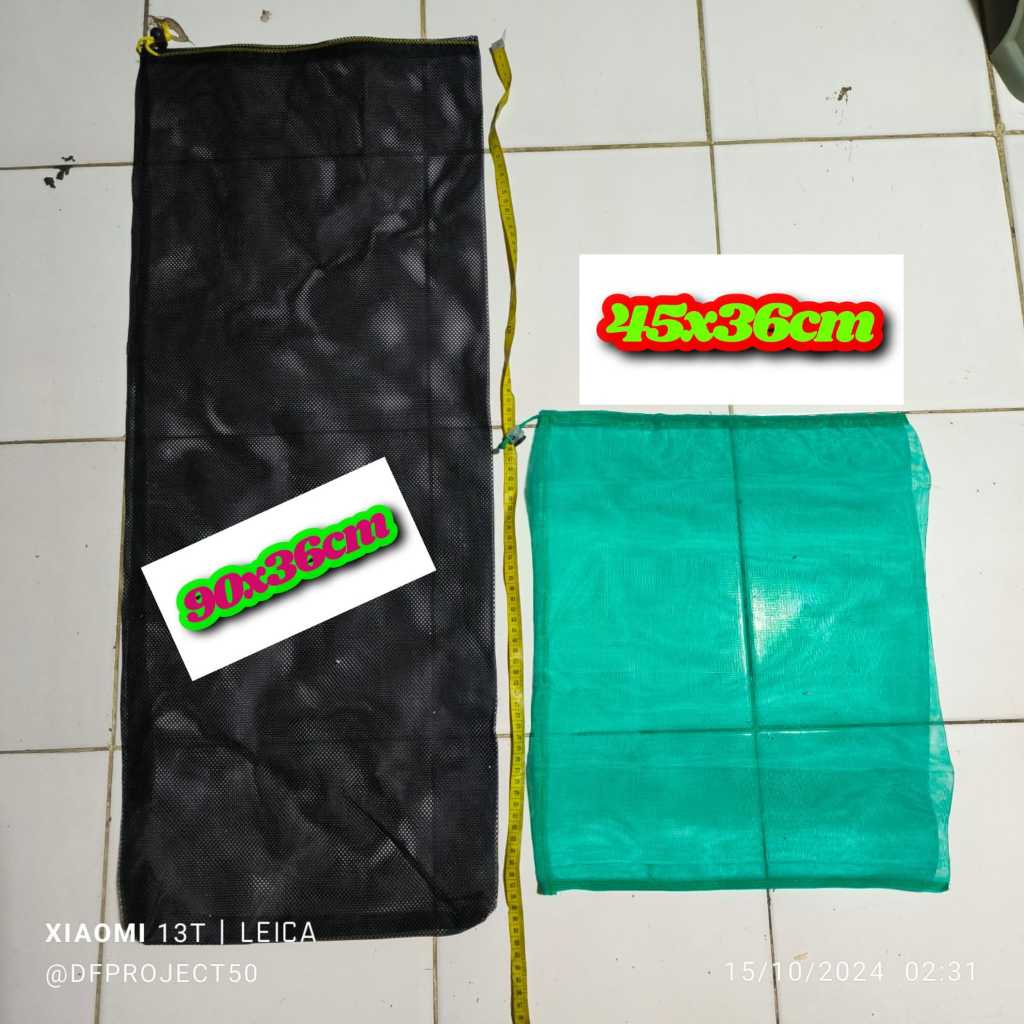 KERAMBA TB tempat wadah ikan hasil Pancing  kain kaku sangat kuat anti yuyu ukuran 90x35cm