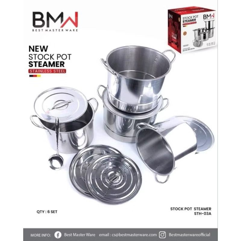 PANCI STAINLESS STOCK POT STEAMER SUSUN 4/ PANCI DANDANG SET