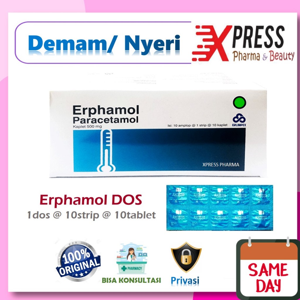 Herjunot Sport Xpress Dos Erphamol Isi 10 Strip @ 10 Tablet Paracetamol Parasetamol Erpamol Erfamol