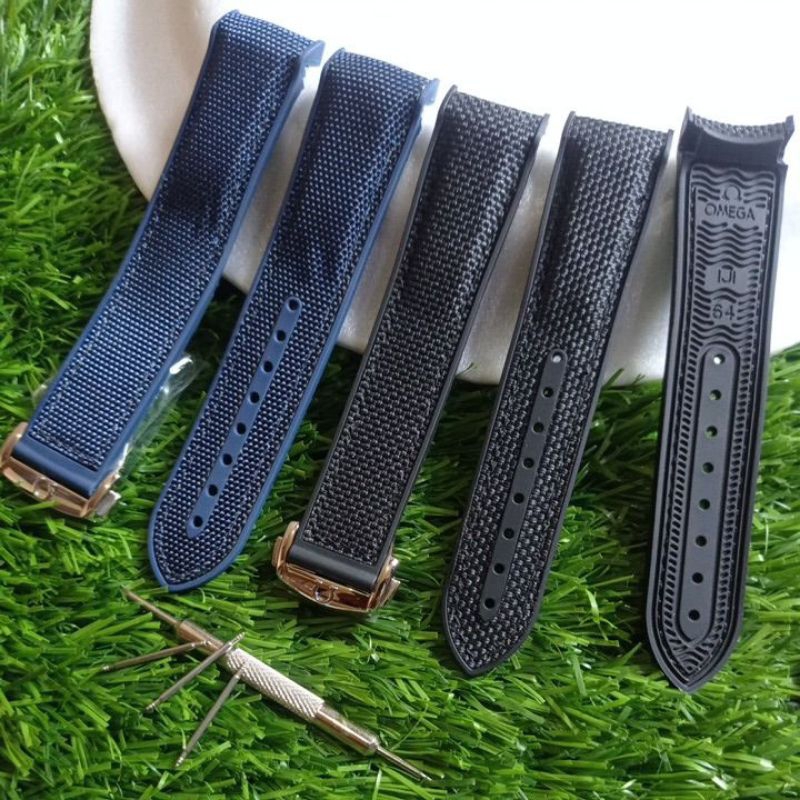 Strap Tali Jam Tangan Omega Tali Jam Omega Kanvas Rubber 20mm 22mm Strap Watch Omega