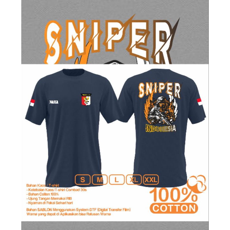 kaos sniper lengan pendek terbaru/perbakin