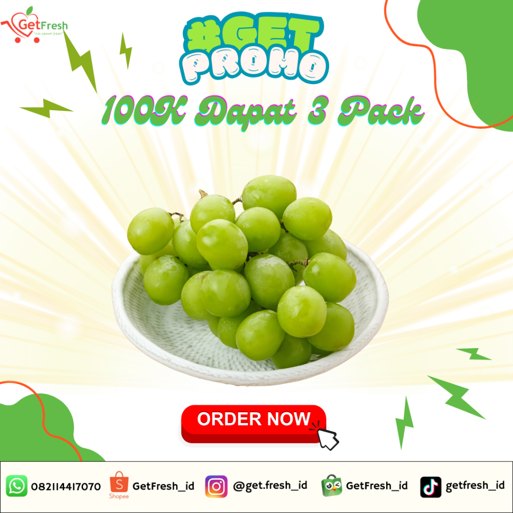 

Paket Anggur Muscat 100K dapat 3 Pack - 500gr