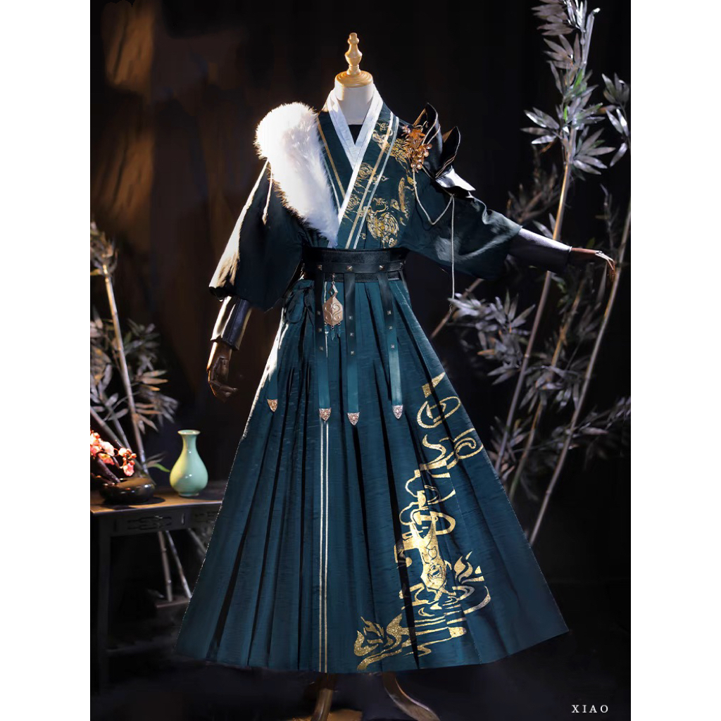 Xiao Doujin Cosplay Game Genshin Impact Flying-fish Costume Traditional Chinese Python Robe Christma