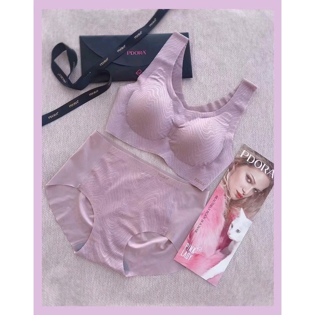 PDORA LACE WARNA SOFT PINK / PUSH BRA TANPA KAWAT TALI KECIL DAN TALI BESAR