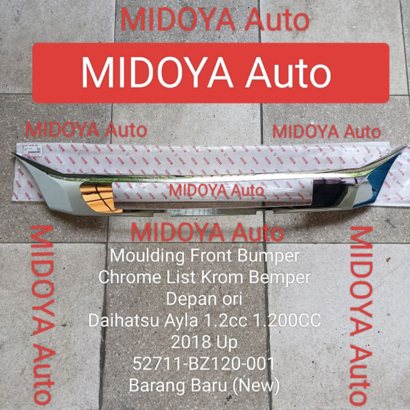 grill depan ayla 1.2  R 2017 Moulding Front Bumper Chrome List Krom Bemper Depan Daihatsu Ayla 1.2cc
