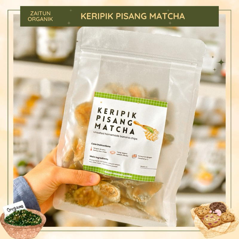 

Keripik pisang matcha natural | Keripik pisang kepok non karbit | Tanpa MSG | Tanpa Penyedap | unsalted homemade banana chips