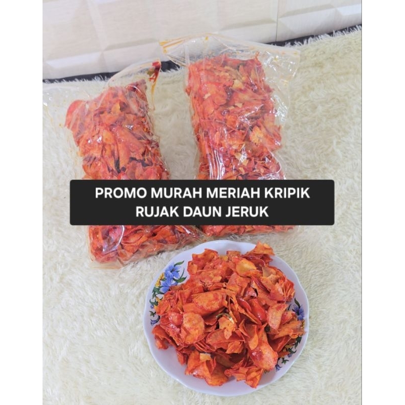 

Promo Murah Meriah!! Kripik Rujak Daun Jeruk Pedas Manis