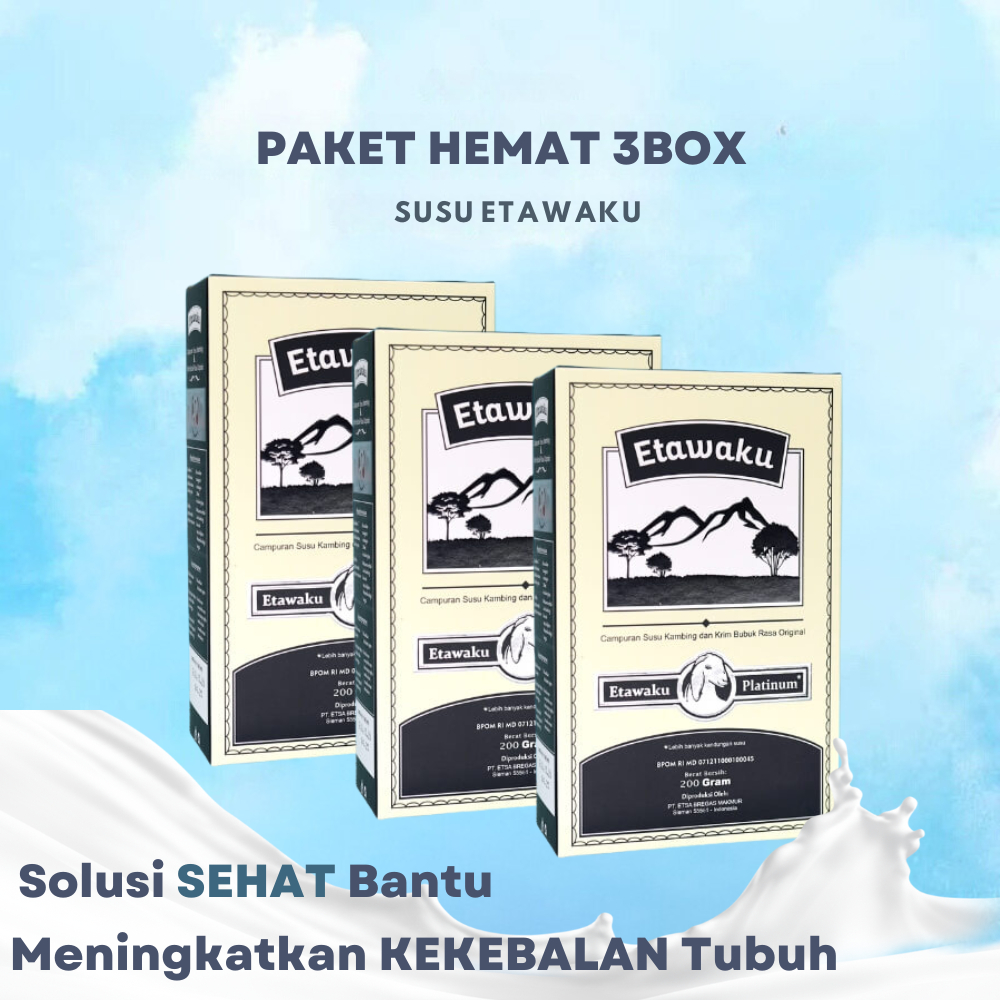 

Paket Hemat 3 BOX - Susu Kambing Etawa Platinum - Susu Rendah Lemak Bantu Atasi Pernafasan