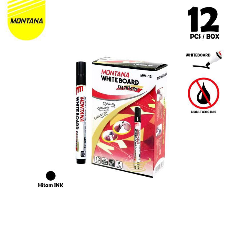 

Spidol montana white board MW-12 / white board marker / spidol mintana non permanen
