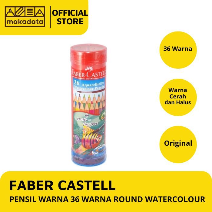 

COLOUR PENCIL / PENSIL WARNA FABER CASTELL 36 WARNA ROUND WATERCOLOUR MURAH