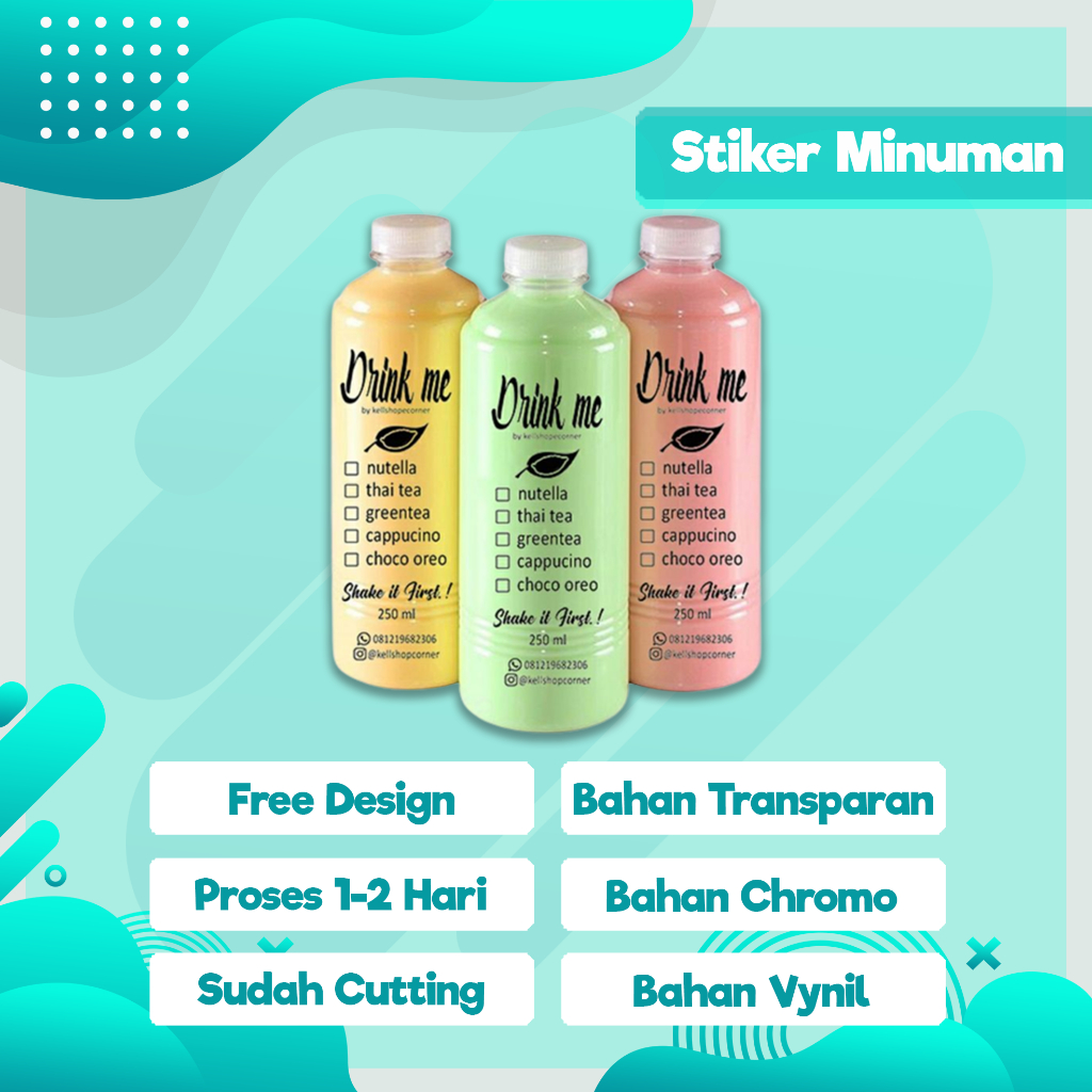 

CETAK STIKER LABEL MINUMAN KUALITAS PREMIUM ( Free Design )