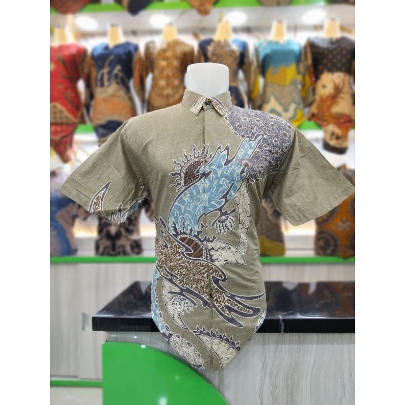 Batik Kemeja MATAHARI lengan pendek By Qistina Batik