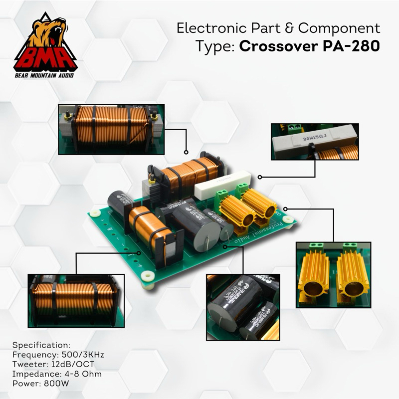 Crossover Pasif 2 Way BMA PA280 / PA 280 Original