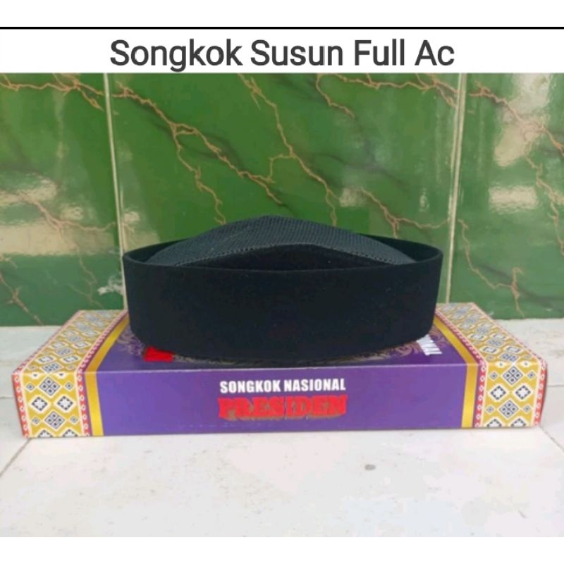 Songkok Susun Pendek Full Ac Peci Susun Pendek Tinggi 4cm/5cm Kopiah Bludru Halus