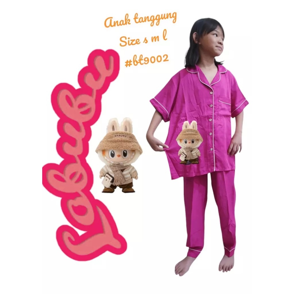Baju Tidur Piyama Anak Labubu / Baju Tidur Anak Motif Kekinian