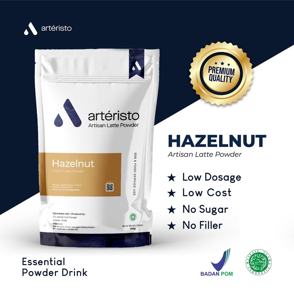 

Arteristo Hazelnut Premium Powder Drink 500gr - No Sugar - Bubuk Minuman