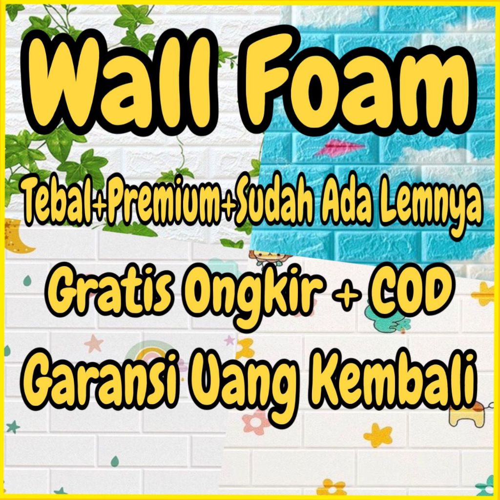 WALLPAPER DINDING WALLFOAM MOTIF BATA KARAKTER ANAK / WALLFOAM BATA 3D
