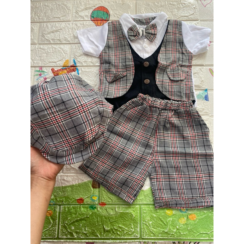 Baju bayi jumper bayi laki  Setelan Tuxedo Kemeja bayi laki-laki baju bayi Newbron baju anak cowok T