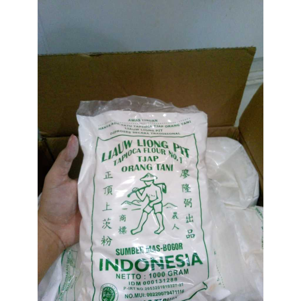 

Tepung LIAUW LIONG PIT 1 KG tapioca flour no 1 tjap orang tani