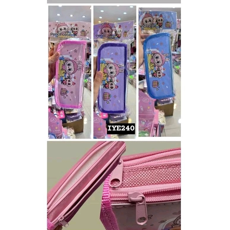 

kotak pensil kain labubu kotak pensil anak kotak pensil sekolah 2 sleting kotak pensil labubu