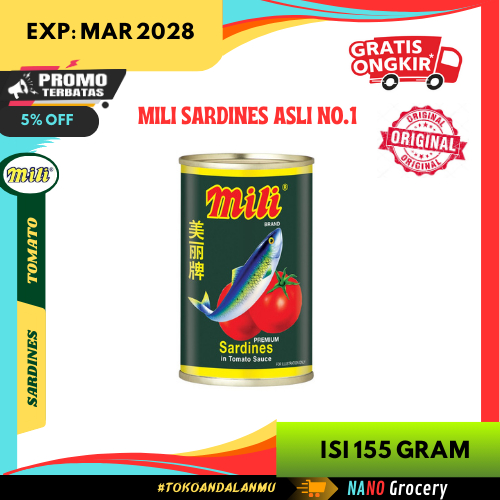 

Mili Sardines Original Isi 155 Gram | Sardines in Tomato Sauce