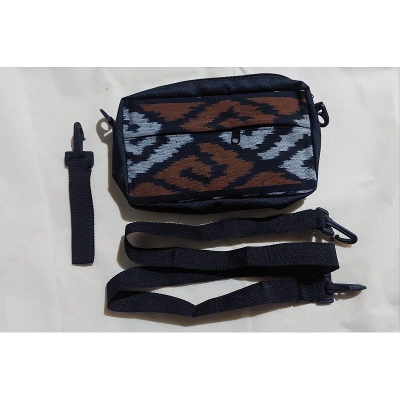 Tas Handbag Pria Kombinasi Kain Tenun Clutch Laki-laki