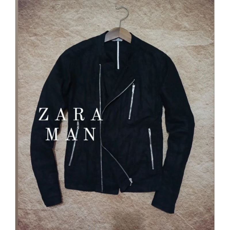 jaket casual pria ZARA MAN bahan linen seperti baru berkelas bekas/second/preloved