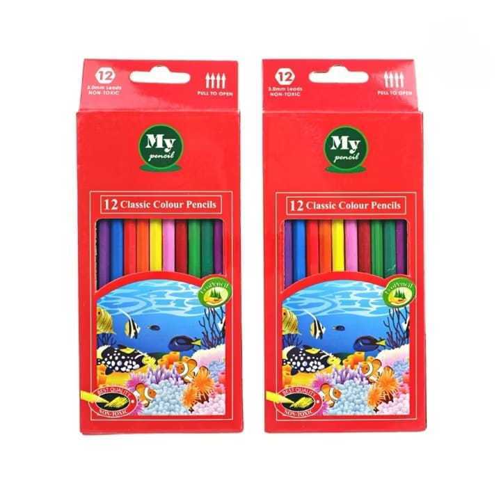 

Pensil 12 Warna Panjang MY PENCIL / Color Pencil Paper Box Classic / Coloring Set Anak Anak