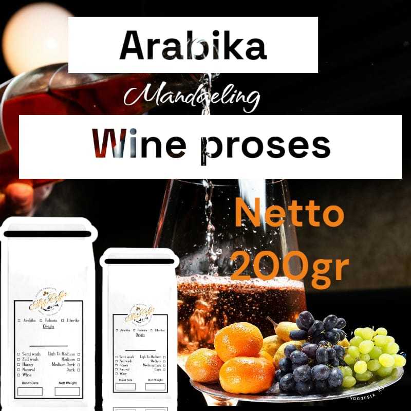 

biji kopi roasted arabika spesialty mandaeling WINE 200g