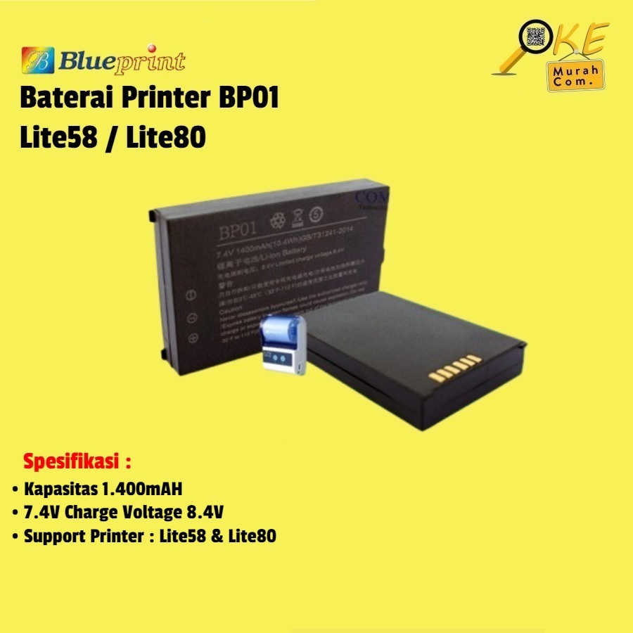 Baterai BP01 - Battery Printer Thermal Blueprint Lite58 / Lite 58 / Lite80 / Lite 80