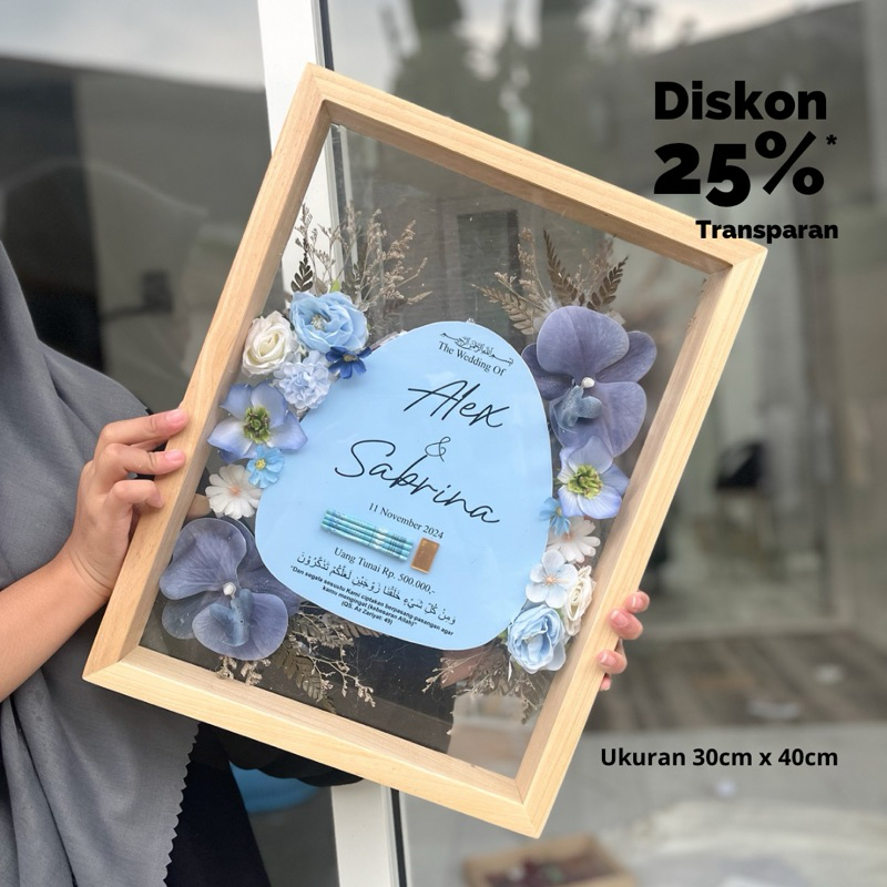 Free Packing/Free Lampu /Mahar Pernikahan / Mahar Murah / Mahar RustIc/uk 30x40 Transparan