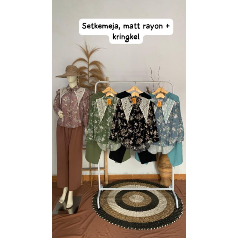 Setelan Celana Kemeja - Rayon kombi Crinkle Airflow P