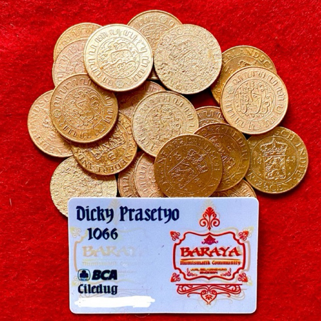 KOIN KUNO INDONESIA 2 SETENGAH CENT BENGGOL 1945 PENJAJAHAN BELANDA SUDAH DIBERSIHKAN