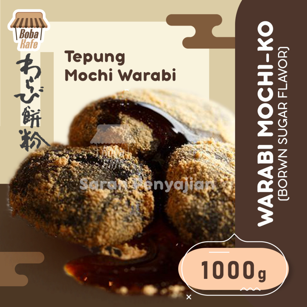 WARABI MOCH-KO BROWN SUGAR 1.000gr Authentic Japanese / Tepung MOCHI WARABI  Original Khas Jepang So