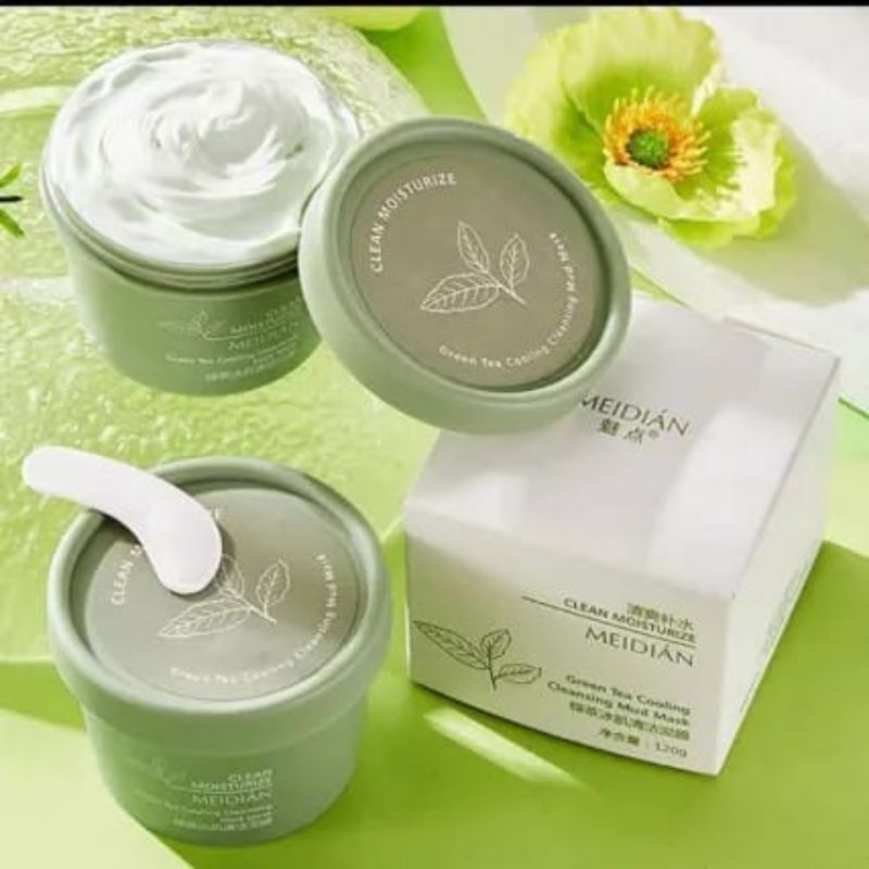 Nuz Ori maigoole green tea clay mask masker wajah green tea cleansing clay mask termurah ice cream m
