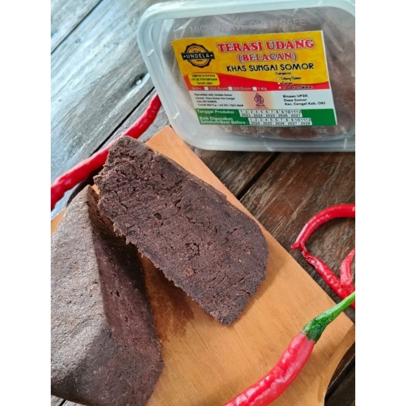 

TERASI UDANG UNDELA KHAS SUNGAI SOMOR(OKI) SELAPAN PALEMBANG/BELACAN/KUALITAS SUPER PREMIUM/250 GRAM