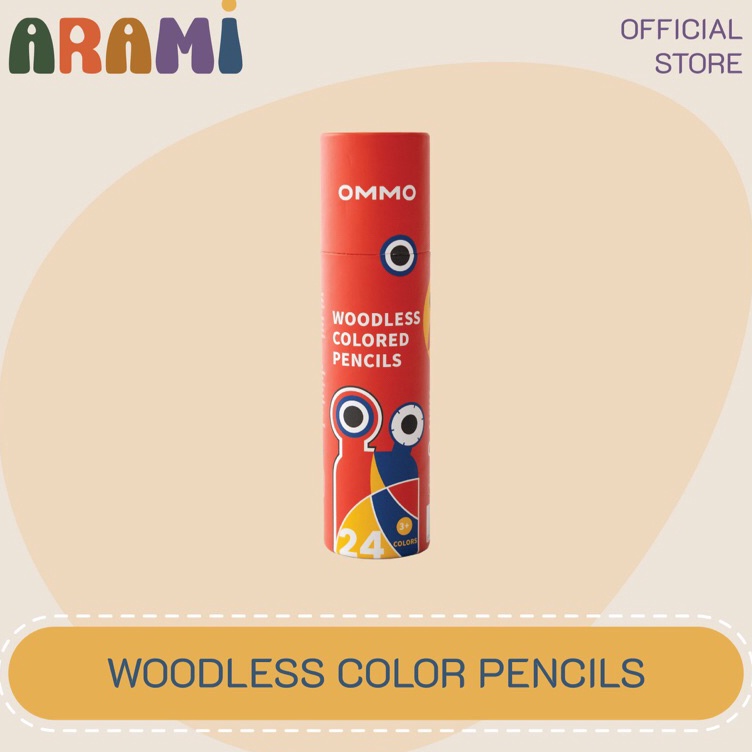 

KODE J4V OMMO ARAMI Woodless Colored Pencils Slim Crayon Pensil Warna Tanpa Kayu Mainan anak