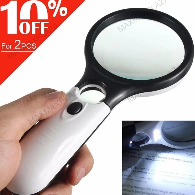 

ART U8Q8 2in1 Magnifier Gelas Kaca Pembesar Dengan Lampu 3 LED Loop Magnifying Untuk Membaca dan Perhiasan