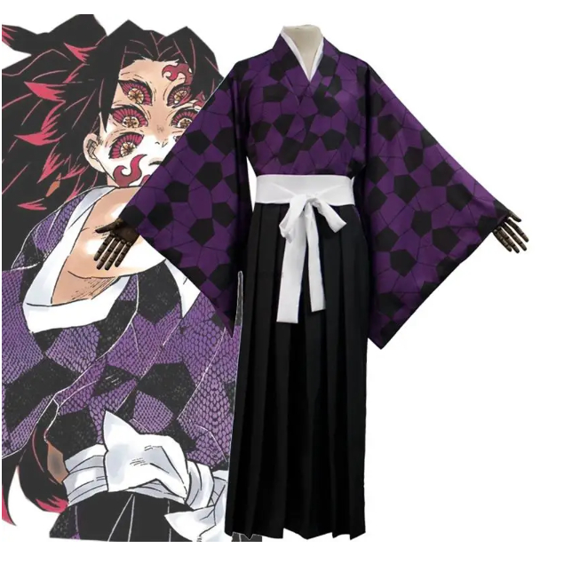 Kokushibo Cosplay Costume Anime Kokushibo Wig Kimono Haori Uniform Helloween Men Carnival suit