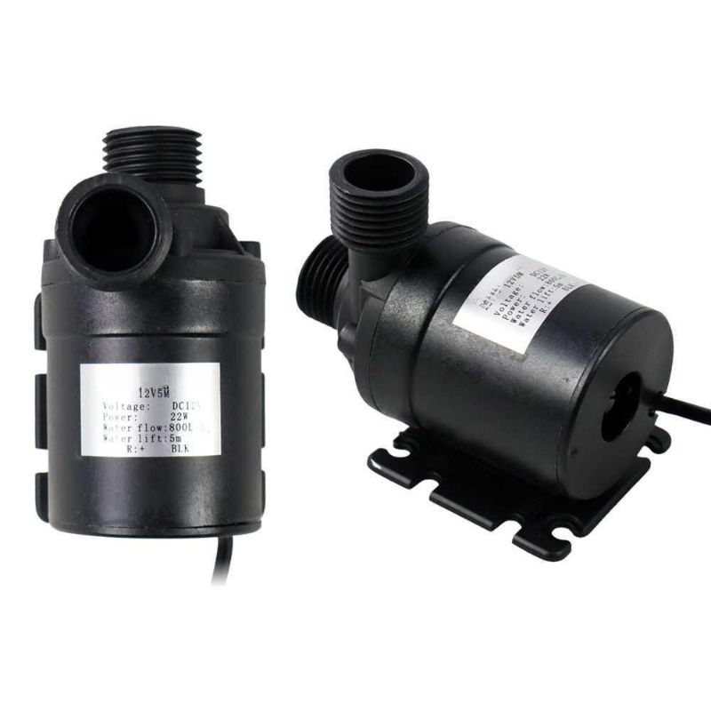 Pompa Air Celup Mini Submersible Pump DC 12V 22W Daya Angkat 5 Meter untuk Sumur Dangkal, Irigasi, K